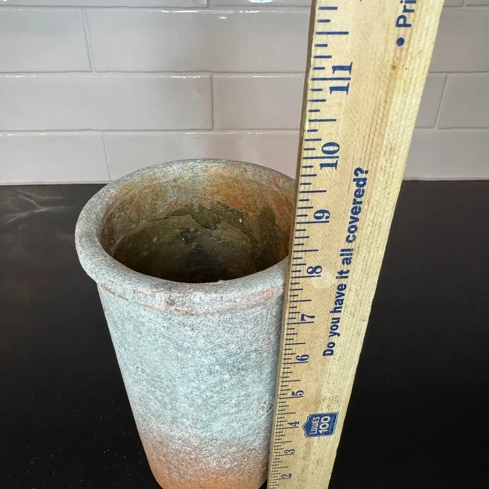 47th & Main Decorative Vase Home Decor 9.5in Green Orange Weathered BMR433